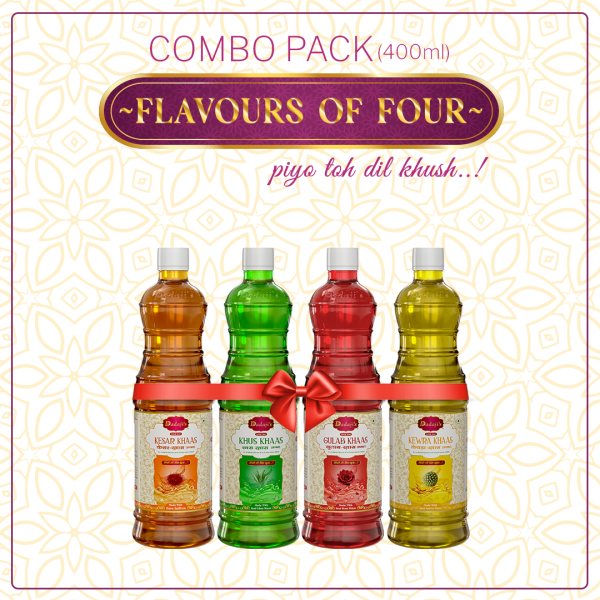 Kesar Khaas + Gulab Khaas + Kewra Khaas + Khus Khaas (400 ml)